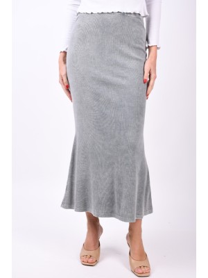 Fusta Noisy May Nmshania Hw Rib Ankle Charcoal Gray Acid Wash